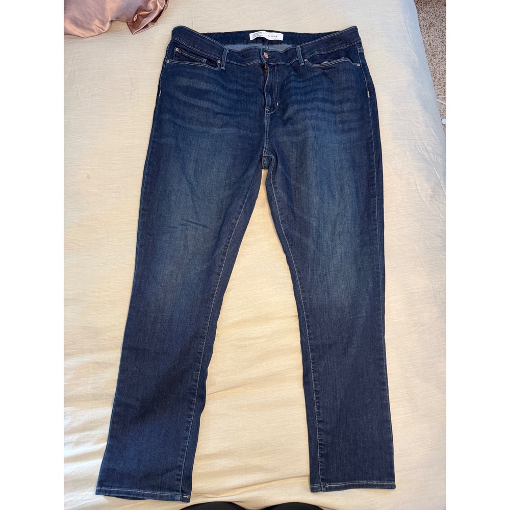 Levi Strauss Signature Mid Rise Slim Dark Wash Denim Jeans Women 20M 36x30L